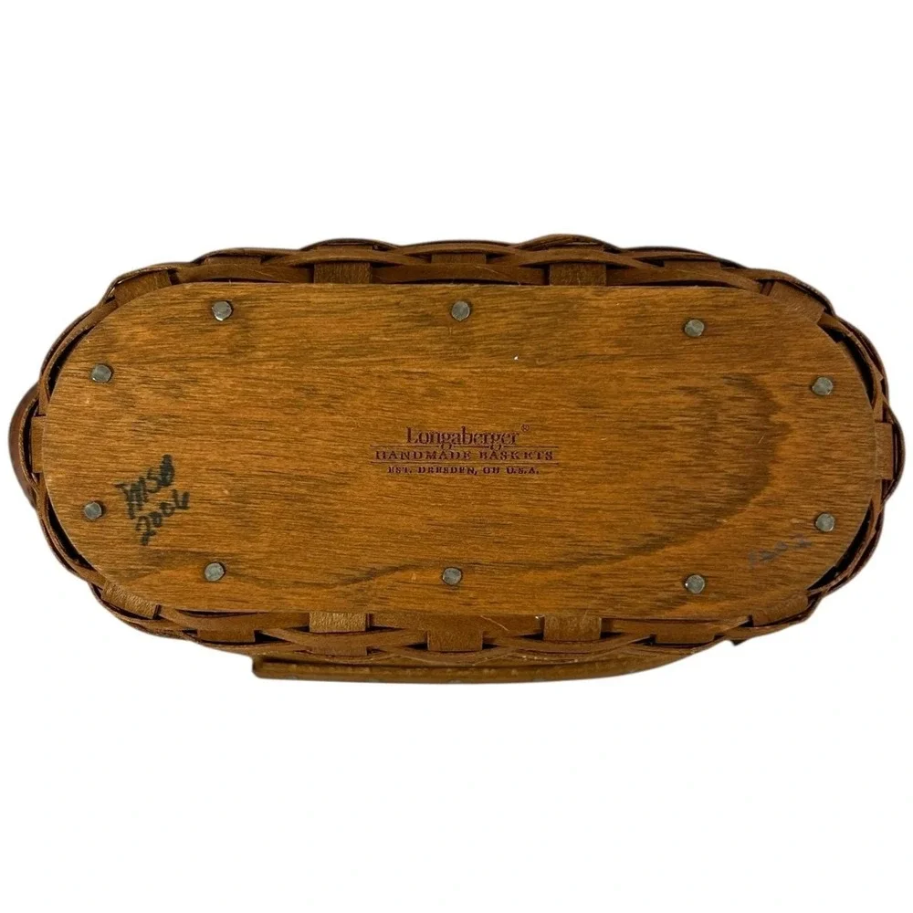 Longaberger JOURNAL Basket in Rich Brown with Protector Flyer Felt Pads 2006
